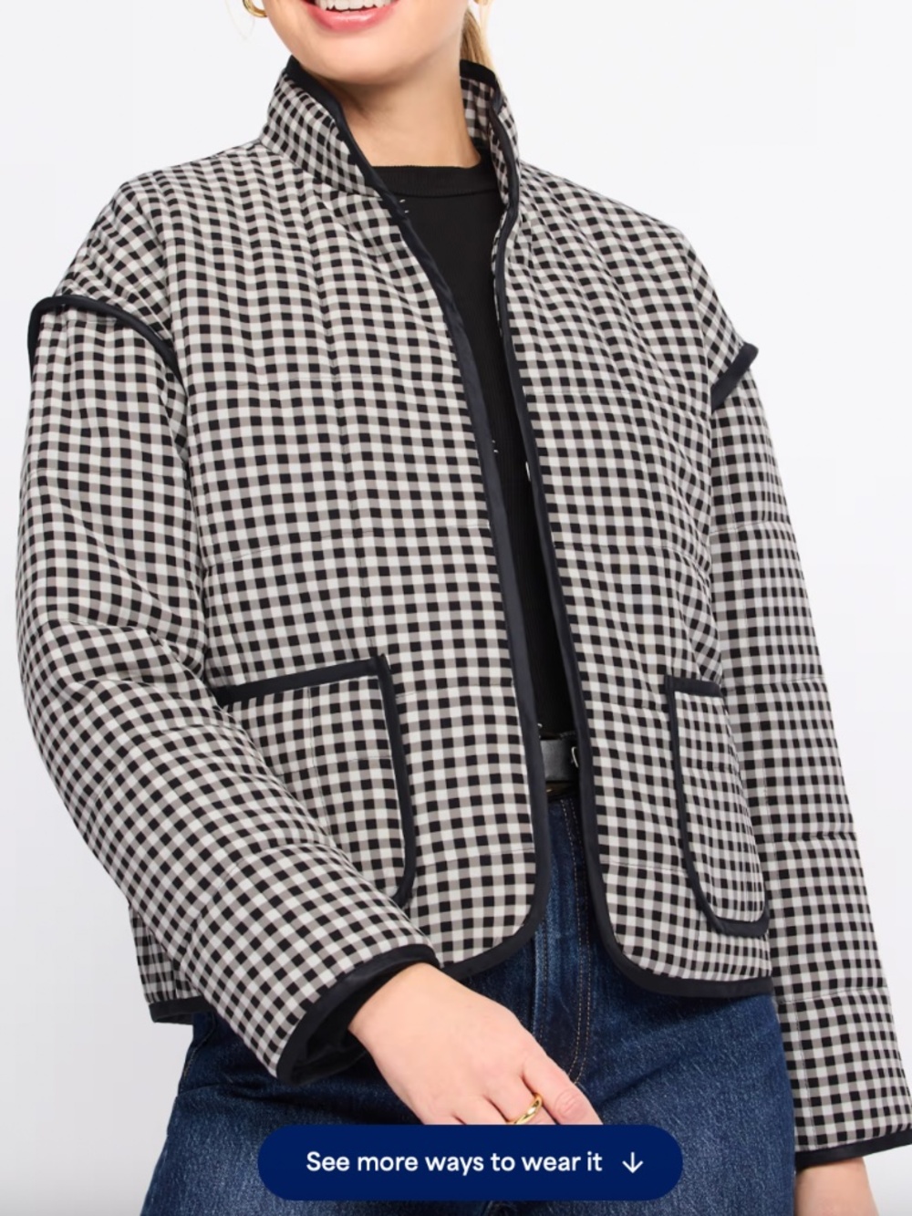 NWT Med Market & Spruce Gingham Quilted Jacket